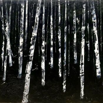 Painting titled "Wood of Castle Dark" by Matthias Lupri, Original Artwork, Oil Mounted on Wood Stretcher frame