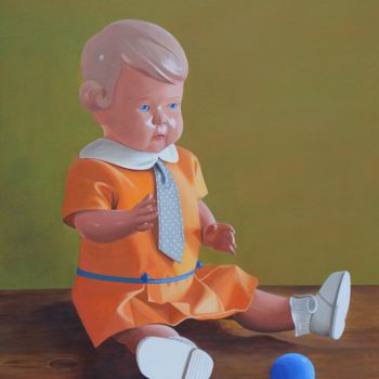 Painting titled "Die Puppe (The Doll)" by Matthias Kreher, Original Artwork, Acrylic