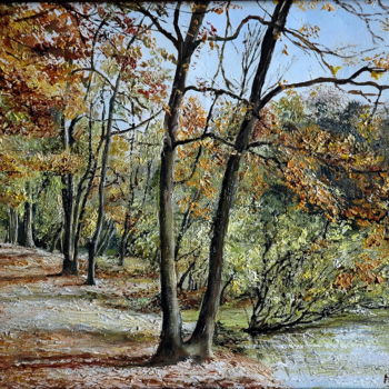 Peinture intitulée "LIEU DE PROMENADE" par Yvette Matysiak, Œuvre d'art originale, Huile