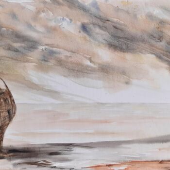 Pintura titulada "Échoué" por Maud Obraztsov, Obra de arte original, Acuarela Montado en Bastidor de camilla de madera