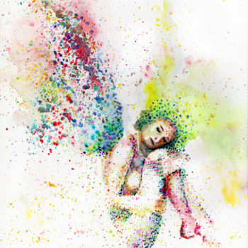 Ζωγραφική με τίτλο "Primulina fairy of…" από Maurizio Puglisi, Αυθεντικά έργα τέχνης, Ακουαρέλα