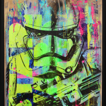 Картина под названием "stormtrooper 2023" - Max Andriot, Подлинное произведение искусства, Акрил Установлен на Деревянная ра…