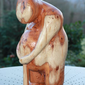 Sculpture titled "Vieil homme" by Max Bernard, Original Artwork, Wood