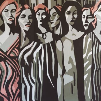 Schilderij getiteld "Silent chorus" door Maxim Lezarev, Origineel Kunstwerk, Acryl