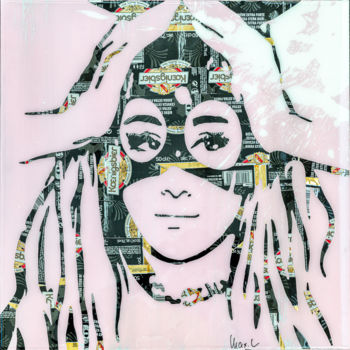 Collages titled "Ariana Pink & Black" by Maxl, Original Artwork, Collages
