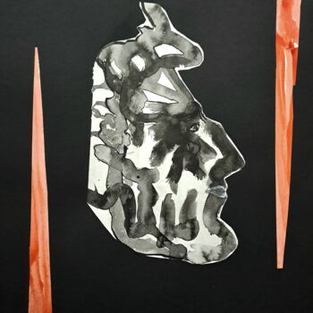 Κολάζ με τίτλο "Le sage coiffe8" από Maya Del Villar, Αυθεντικά έργα τέχνης, Κολάζ