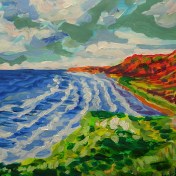 Painting titled "Rhossili Bay" by Maja Grecic, Original Artwork, Acrylic
