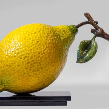 Sculpture intitulée "Petit Citron" par Mazel-Jalix, Œuvre d'art originale, Bronze