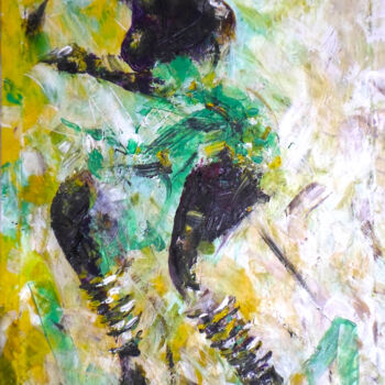 Pittura intitolato "The Heat" da Mbongeni, Opera d'arte originale, Acrilico