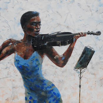 Peinture intitulée "When the heart sing…" par Mbongeni, Œuvre d'art originale, Acrylique