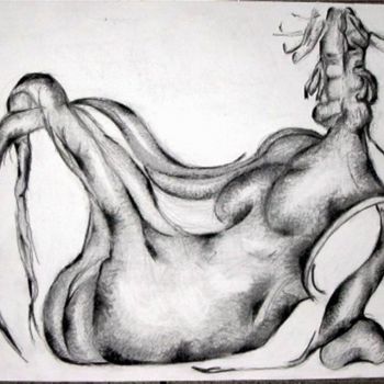 Disegno intitolato "2 faces of a pleasu…" da Madalina Bita, Opera d'arte originale