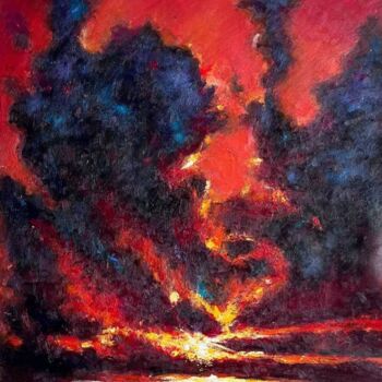 Malarstwo zatytułowany „Sunset” autorstwa Mehdi Fahraji, Oryginalna praca, Akryl