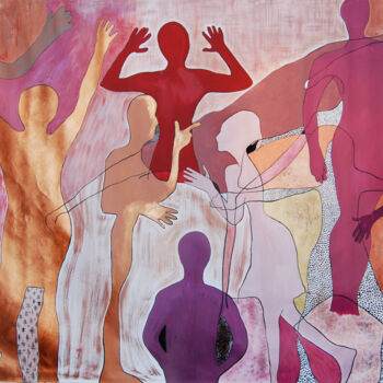 Картина под названием "Fresque - en situat…" - Melanie Maquinay, Подлинное произведение искусства, Акрил