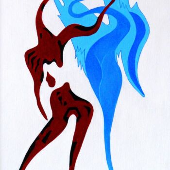 Peinture intitulée "Dance with angel No…" par Melinda Vamosi, Œuvre d'art originale, Acrylique