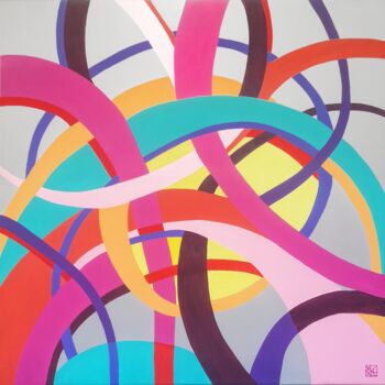 Malarstwo zatytułowany „Hula-hoope” autorstwa Brigitte Thonhauser-Merk, Oryginalna praca, Akryl