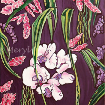 Painting titled "Parfums exotiques" by Meryl, Original Artwork, Acrylic