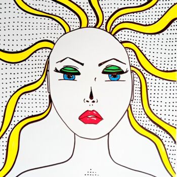 Drawing titled "Sunbathing" by Metka Gelt, Original Artwork, Marker