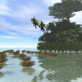 Arts numériques intitulée "green island2" par Mia Doma, Œuvre d'art originale, Autre