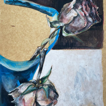 "Verwelkte Rose in b…" başlıklı Resim Michael Rehr-Hoffmann tarafından, Orijinal sanat, Akrilik