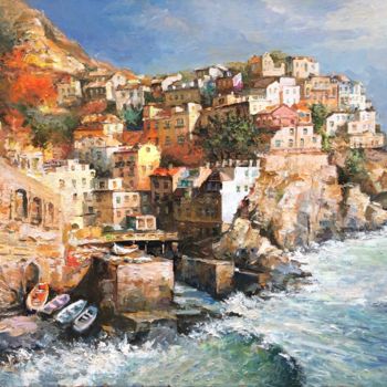 Pintura titulada "Gulf of Naples" por Michael Slutsker, Obra de arte original, Oleo