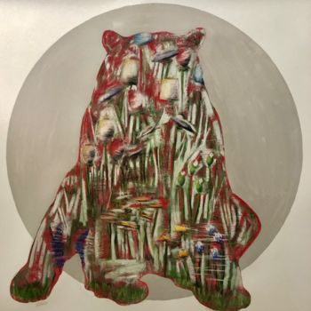Disegno intitolato "Bear" da Michael O’Briant, Opera d'arte originale, Pastello