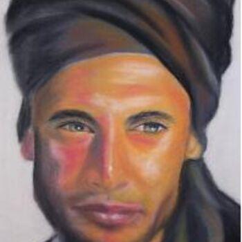 Painting titled "Homme touareg" by Michago, Original Artwork