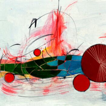 Картина под названием "abstraction-51-35-x…" - Michel Michaux, Подлинное произведение искусства, Масло