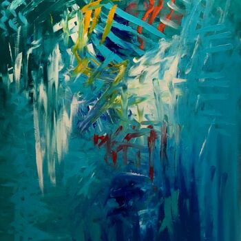 Painting titled "ABSTRACT SEA STORM" by Michel Pawlak, Original Artwork, Acrylic