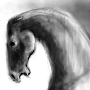 Arts numériques intitulée "Horse 22 Pegasus He…" par Michel Thiery (By Daesyl arts), Œuvre d'art originale, Peinture numériq…