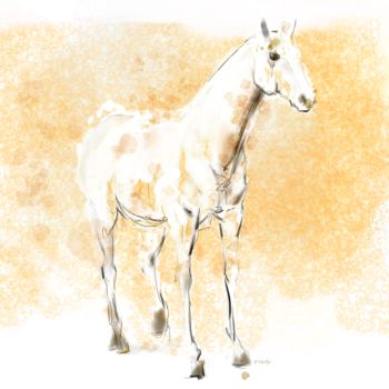 Digital Arts titled "Horse 23" by Michel Thiery (By Daesyl arts), Original Artwork, Digital Painting