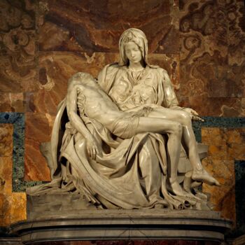 제목이 "Pietà"인 조형물 Michelangelo로, 원작, 돌