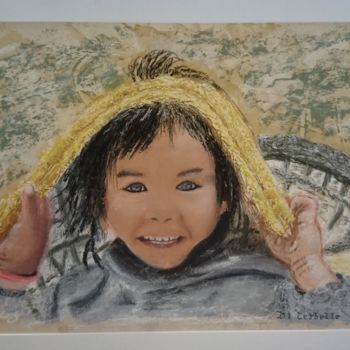Peinture intitulée "Le Porteur de Pierr…" par Michèle Cerbello (Pastelliste), Œuvre d'art originale, Pastel Monté sur Autre…