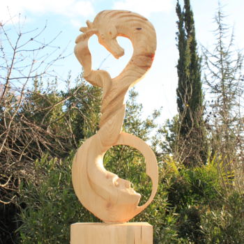 雕塑 标题为“jument de lune” 由Michel Ferre, 原创艺术品, 木
