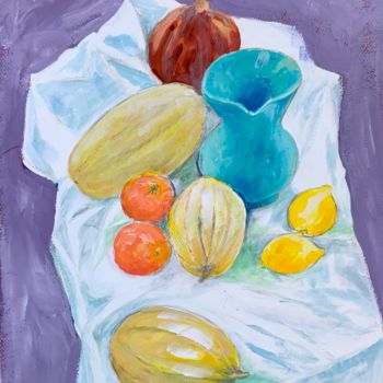 Painting titled "Nature morte au pic…" by Michel Kulisa, Original Artwork, Acrylic