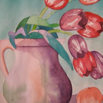 Painting titled "Tulips" by Michelle Barney, Original Artwork