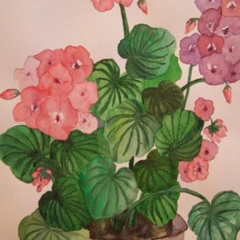 Painting titled "Flower Power" by Michelle Barney, Original Artwork