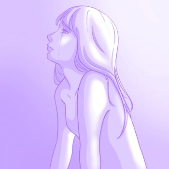 Arts numériques intitulée "Purple tears" par Michelle Galeazzi, Œuvre d'art originale, Peinture numérique