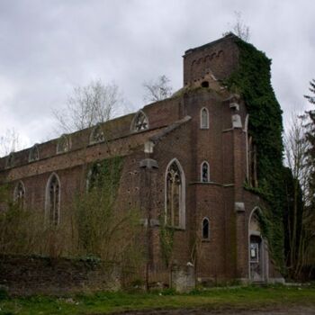 Photography titled "Eglise d'Ombret (en…" by Michelle Jaegers-Delagrange, Original Artwork