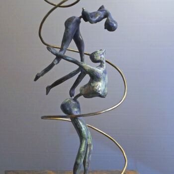Sculpture intitulée "Les yeux dans les y…" par Michel Neuville, Œuvre d'art originale, Bronze