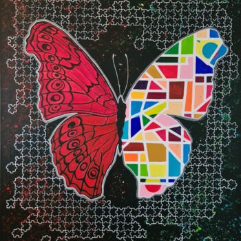 「" Butterfly "」というタイトルの絵画 Mickael Hertによって, オリジナルのアートワーク, アクリル