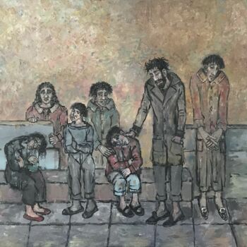Peinture intitulée "Familia 4" par Miguel Ángel Sáez, Œuvre d'art originale, Huile