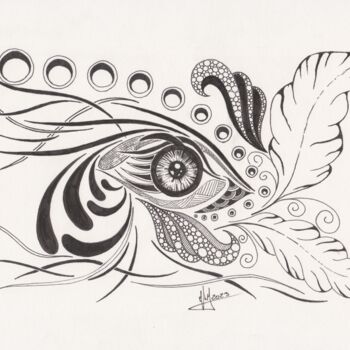 Drawing titled "the eye 1" by Miguel Marques, Original Artwork, Ink