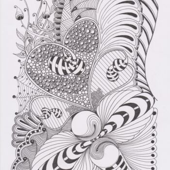 Рисунок под названием "Butterfly effect" - Miguel Marques, Подлинное произведение искусства, Чернила