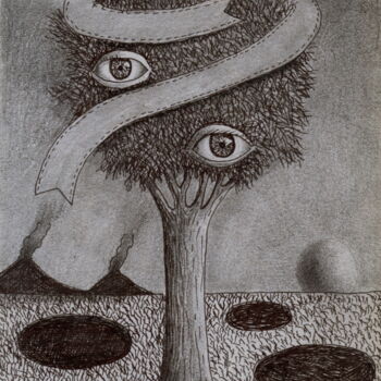 Dessin intitulée "Ojos" par Miguel Rojas, Œuvre d'art originale, Crayon