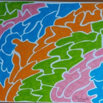 Drawing titled "Arc en ciel" by Mihucette, Original Artwork, Marker