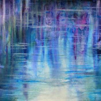 Картина под названием "Reflets d'Âmes" - Mijo Chambon, Подлинное произведение искусства, Акварель Установлен на Деревянная р…