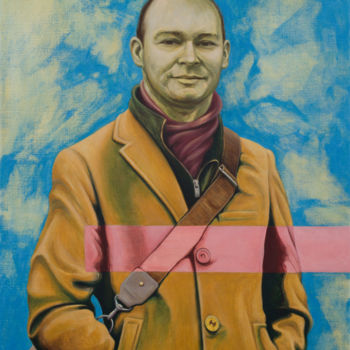 Картина под названием "Portrait mit Nullpu…" - Mike Kliemand, Подлинное произведение искусства, Темпера