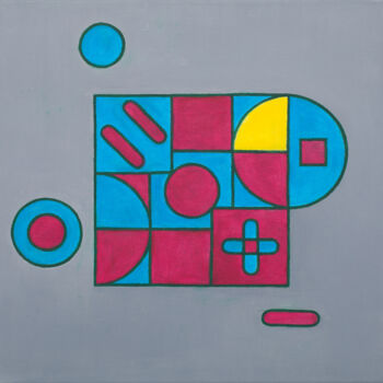 Peinture intitulée "Simple Geometry" par Mikhail Balbachan, Œuvre d'art originale, Huile
