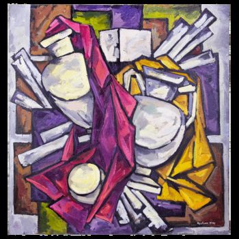 Pittura intitolato "Gypsum Vases, oil,…" da Mikhail Kublik, Opera d'arte originale, Olio Montato su Telaio per barella in le…
