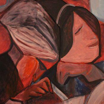 Peinture intitulée "Reading grandma" par Mikhey Chikov, Œuvre d'art originale, Acrylique